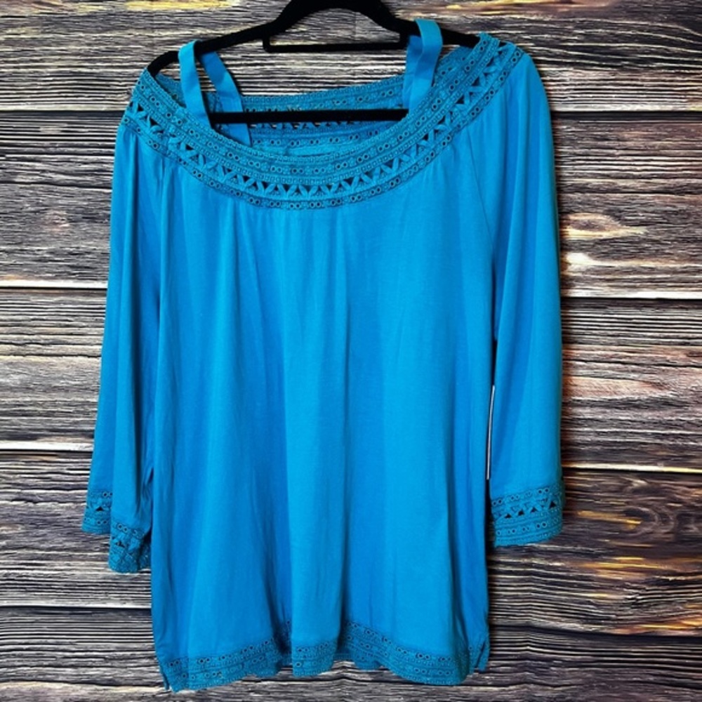 NWT Soft Surroundings Ava Top Crochet Trim